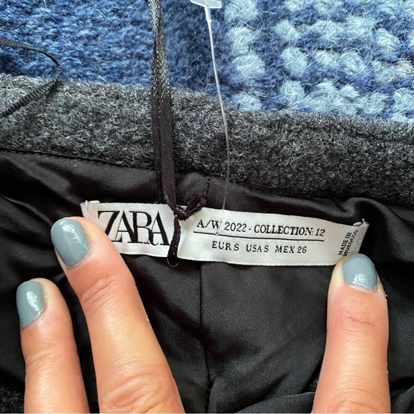 🩶 ZARA GREY WOOL STRAPLESS FITTED RUCHED MIDI DRESS! - Picture 14 of 16